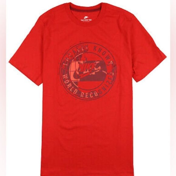 NIKE Locally Known World Recognized Shirt in Red Infrared Gold Air Max, Size XL! - Picture 1 of 7